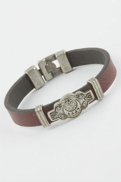 ZERO LAND سوار LVSQVR من الجلد الصناعي (153312) - لون أحمر داكن