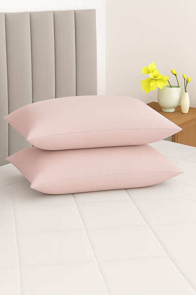 Bonny Home Vevra Powder Plain Colored 2-Piece Pillowcase Cotton Fabric with Zipper