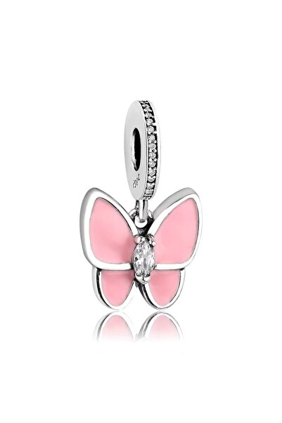 delis Charm/talisman argint 925, JW1644, model fluture roz, placat cu rodiu