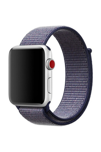 iUni Curea compatibilă cu Apple Watch Ultra/SE/8/7/6/5/4/3/2/1, 40 mm, nailon, țesut, albastru miezul nopții