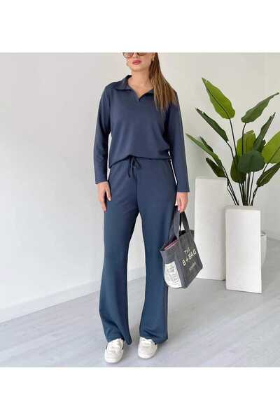 Patreon Women's Polo Neck Comfortable Stretchy Modal Top and Bottom Set