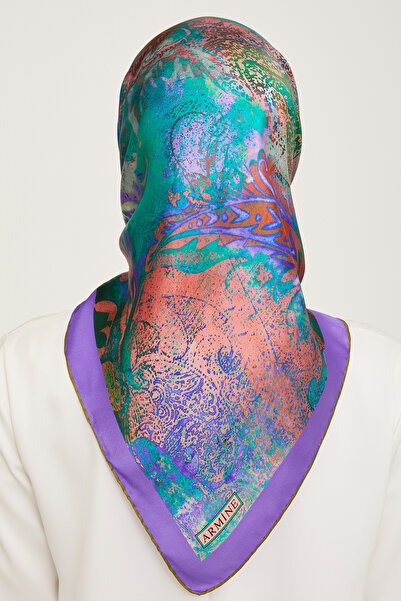 Armine Silk Scarf 9041D (Sura) (Nostalji̇)-13