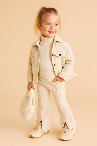 Motebarn Wear Colanți pentru fete evazat și cu fantă