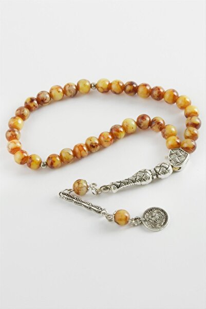 ZERO LAND سبحة حجر زجاجي LVSQVR (152037) 8 ملم - أصفر