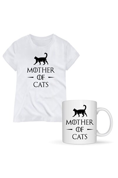 T&M Personalizare Set personalizat tricou + cană - Mama pisicilor, alb, M INT...
