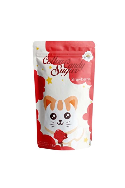 Dharst Zahar pentru vata pe bat - Rosu - Aroma de Capsune - - 0,3 kg