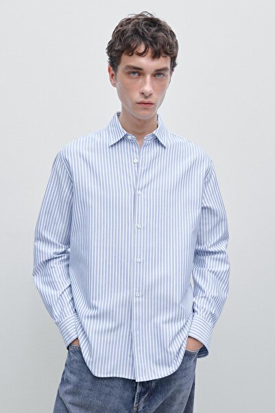 Massimo Dutti Regular fit çizgili oxford gömlek