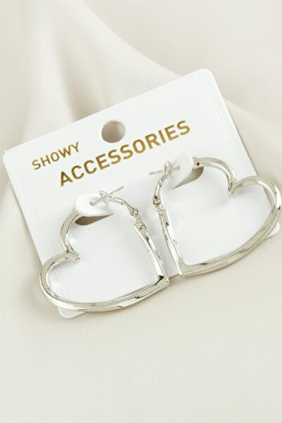 ZERO LAND Lvsqvr Heart Trend Metal Earrings 3 (154137) Cm-Silver Color