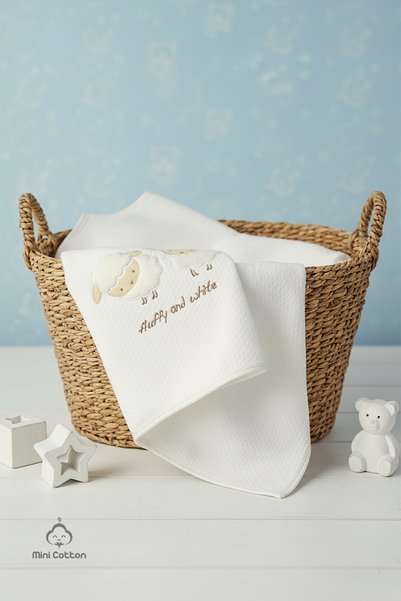 Mini Cotton 100% Cotton Cute Lambs Baby Blanket