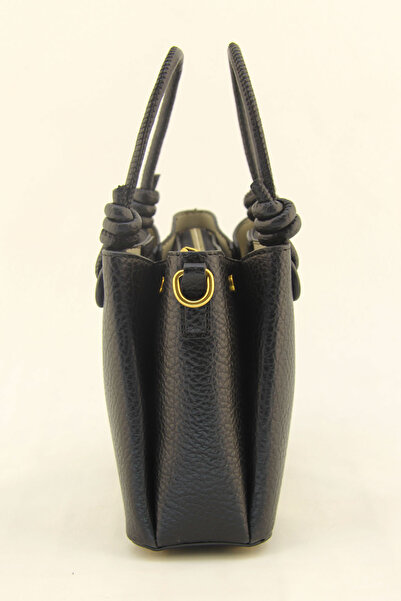 HNB Γυναικεία μαύρη τσάντα χειρός και ώμου μικρού μεγέθους με τρία διαμερίσματα