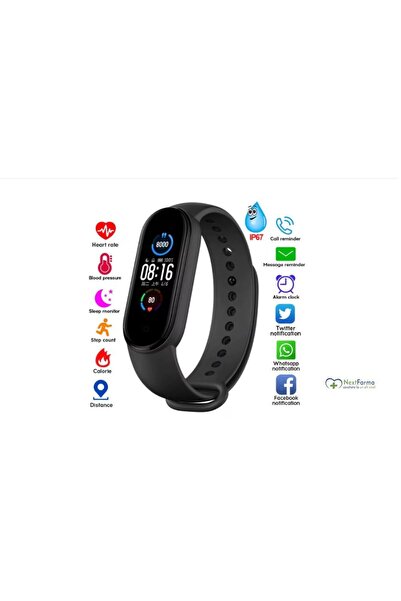 NextFarma Bratara Fitness Smart M5,LED, Puls, Calorii, Pedometru, Notificarri, Bluetooth, Negru, NextFarma®