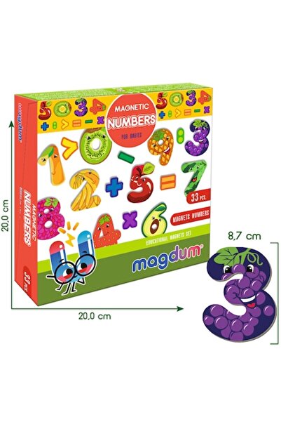 OKTO Joc educațional magnetic „Numere” - MALUK, 33 de magneți, multicolor