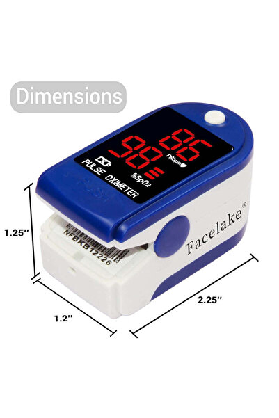 facelake FL400 Pulse Oximeter with Lanyard, Carrying Case and Batteries, Blue