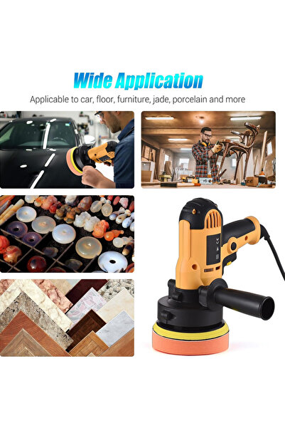 Sumkyle ملمع تلميع السيارات بسرعة متغيرة ومقبض قابل للفصل وغطاء محرك السيارة ووسادة من القماش ومفتاح ربط