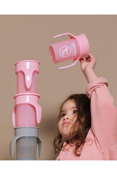 Twistshake Set of 3 baby cups, 2 360° cups, 1 mini cup, pink, gray, blue, 4 months+, 230 ml,