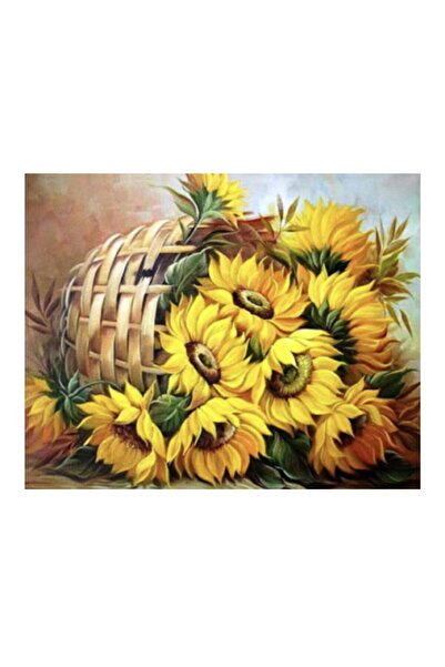 Krista Tablou pe pânză GM918 – Coș cu floarea-soarelui, pictură cu diamant 5D...