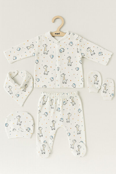 Selvira 5 Piece Newborn Baby Set |   Cotton Hospital Discharge Set |   Unisex