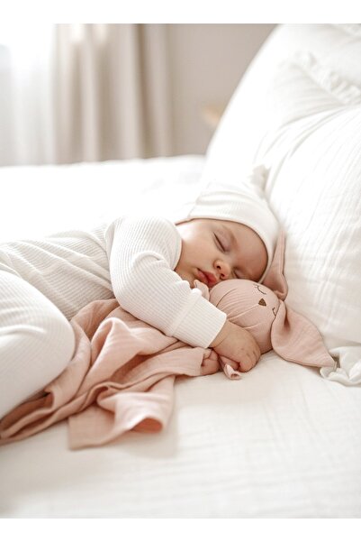 Muukh store %100 Pamuk Tavşan Müslin Bebek Uyku Arkadaşı ve Diş Kaşıyıcı | An...