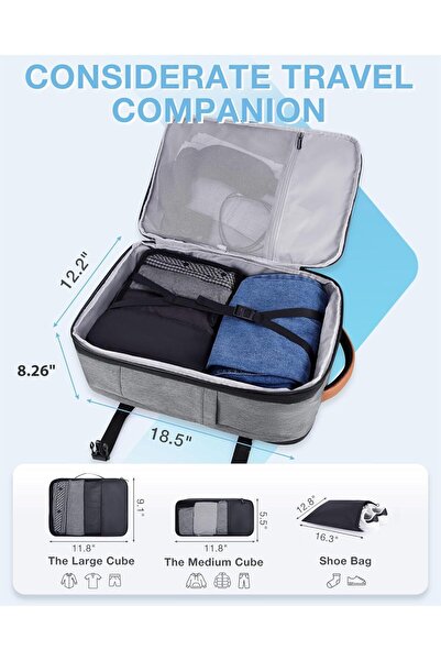 BAGSMART Travel Laptop Backpack, 40L Expandable Airline Approved Carry-On with Packing Cubes