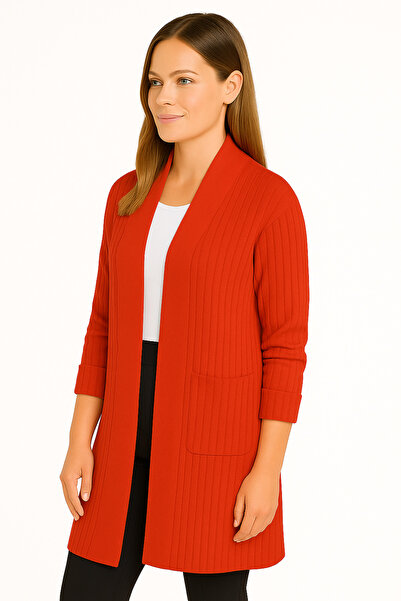 Wearified Women's Shawl Collar Oversize Long Knitwear Cardigan