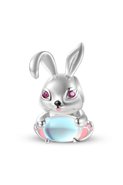 delis 925 silver charm/talisman, JW1645, bunny pattern, rhodium plated