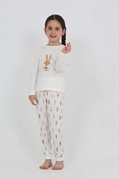 Toontoy Girl's Rabbit Printed Pajama Set
