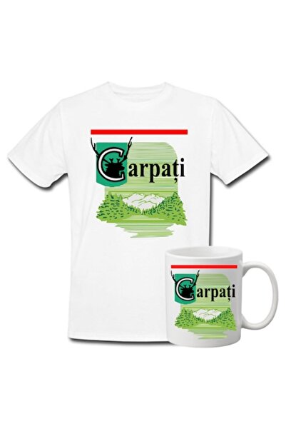 T&M Personalizare Set personalizat tricou + cană - Carpati, alb, mărimea M INTL