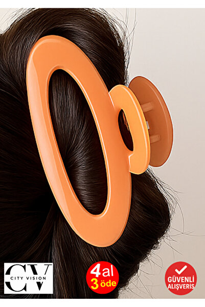 cityvision Korean Style Jelly Oval Model Melon-Colored Hairpin 9 cm – Stylish...