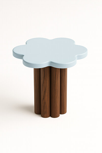 SOBA Design AHŞAP PASTEL MAVİ YAN SEHPA