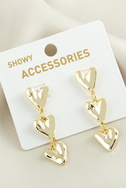 ZERO LAND Lvsqvr Heart Trend (152029) Metal Earrings-Yellow