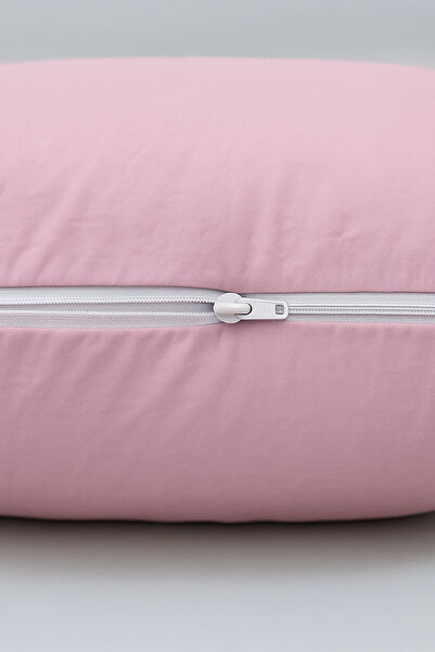 Bonny Home Vevra Pink Solid Color 2-Piece Pillowcase Cotton Fabric Zippered