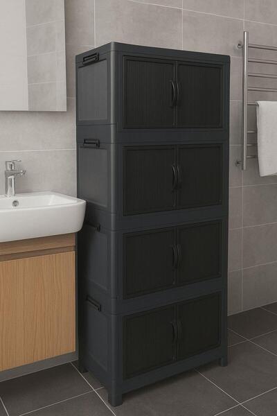 Mandella Safir 4 Lü Özel Set Katlanabilir Modüler Çok Amaçlı Kapaklı Portatif Istiflenebilir Organiz