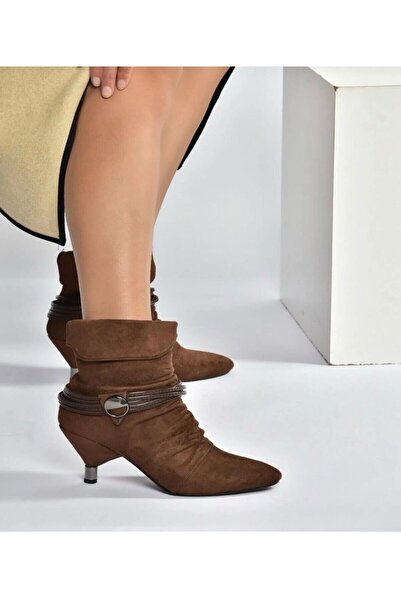 Pine Cone Suede Low Heel Women's Boots