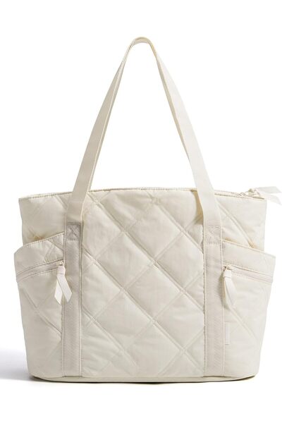 BAGSMART Tote Bag for Women, Quilted Puffer Tote with Zipper
