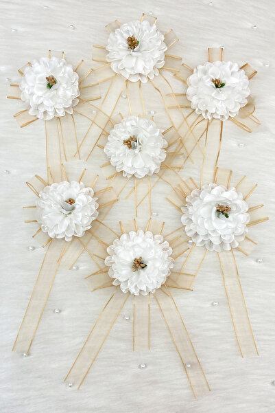 ZEYMERADE باقة زينة كوبية ذهبية بيضاء، زينة زفاف العريس وعروسه مهر زفاف الخطو...