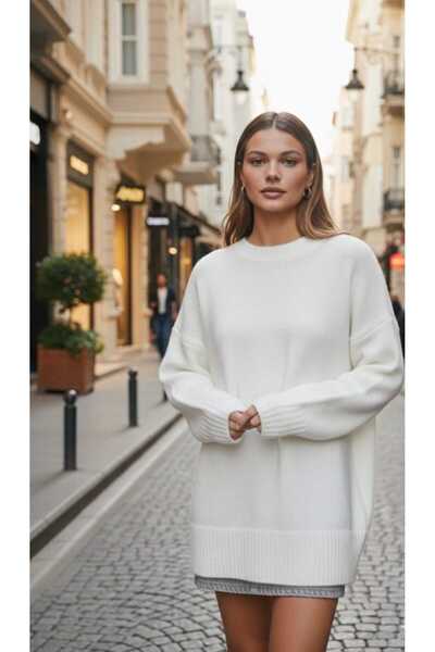 Cockatoo Μαλακό πλεκτό πουλόβερ με λαιμόκοψη και χαλαρή εφαρμογή Kdın