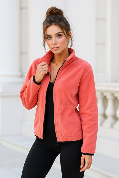 Rich Women's Full Zip Double Pocket Winter Fleece Cardigan