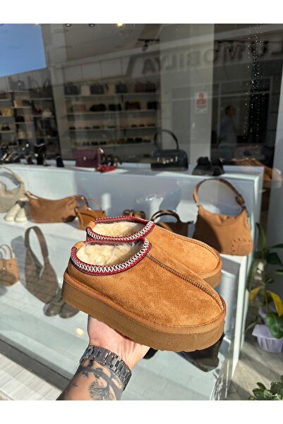 STİL SİDELYA Women's New Season Furry Thick Sole Winter Slippers