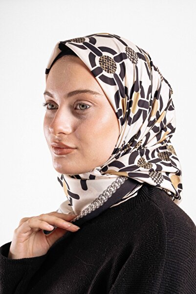 Akel Patterned Silky Alfa Silk Scarf – Soft Texture, Easy to Shape, 95X95 Women's Scarf