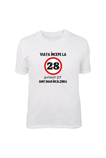 T&M Personalizare Tricou personalizat - Viața începe la 28 de ani, bumbac, 2X...