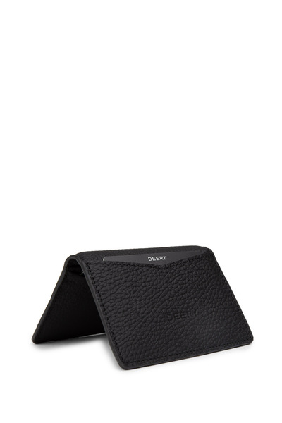 Deery محفظة رجالية أفقية سوداء من الجلد الطبيعي