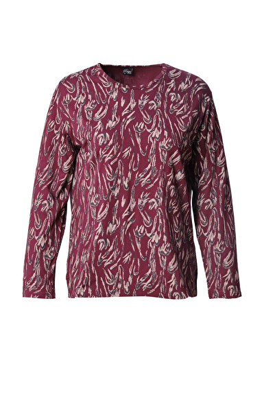 Trikolay Plus Size Women's Glitter Detailed |   Patterned Long Sleeve |   Com...