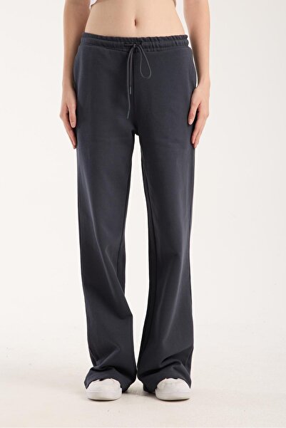 Store 100% Cotton Wide Leg Lace-Up Women's Trousers/Sweatpants