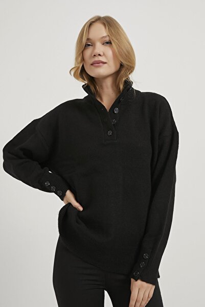 Arma Life Armalife 4786 collar sleeve button detailed knitwear women's sweater