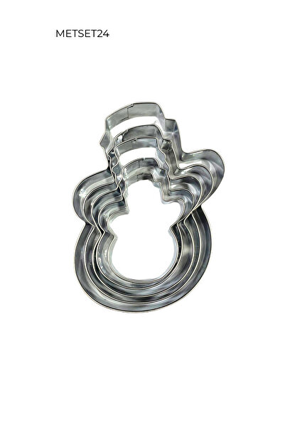 PASTRY PLANET Metal Snowman Flat Volovan / Cookie Mold 6 Pieces