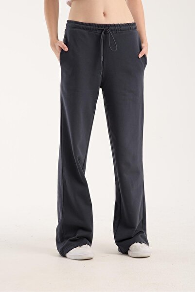 Store 100% Cotton Wide Leg Lace-Up Women's Trousers/Sweatpants