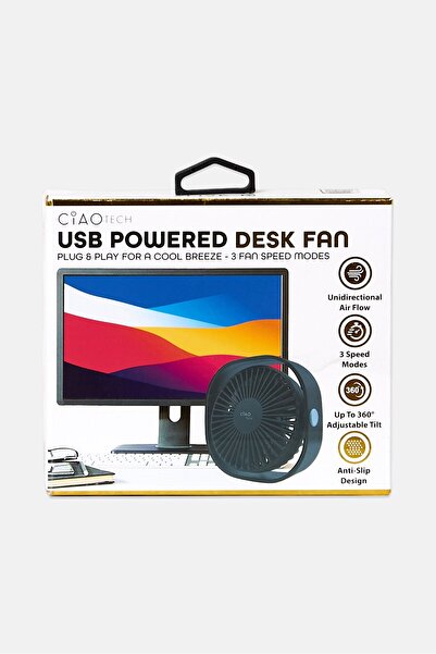 Ciao Tech USB Powered Desk Fan, Blue