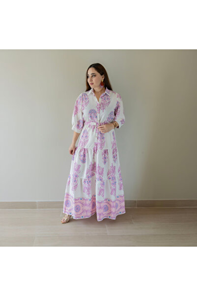 LINELLE Ladies Casual Dress – Polyester Printed Maxi Wear