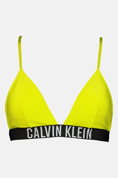 Calvin Klein Women Brand Logo Padded Triangle Bikini Top, Lime Green