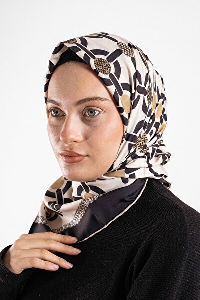 Akel Patterned Silky Alfa Silk Scarf – Soft Texture, Easy to Shape, 95X95 Women's Scarf